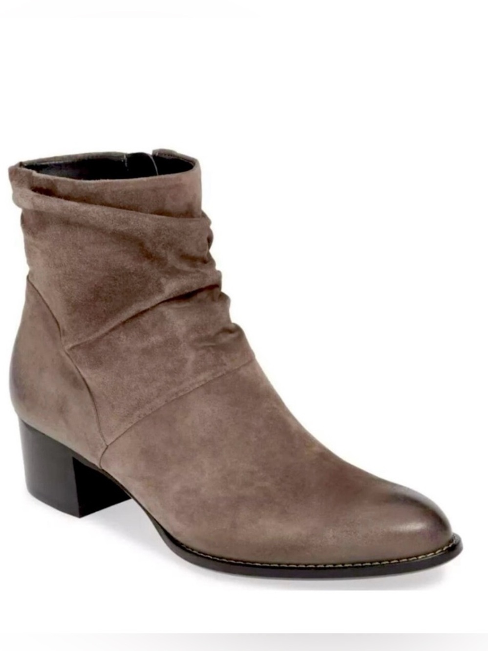 Paul Green Brianna Mineral Taupe Suede Waterproof Bootie, Size 7.5